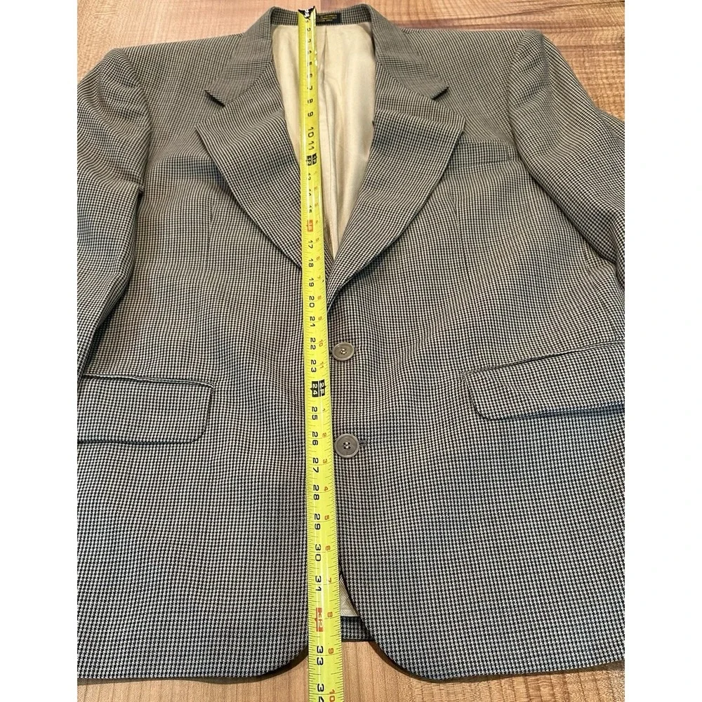 Oscar de la Renta Blazer Mens Brown Houndstooth Sports Coat Work Preppy 42R
